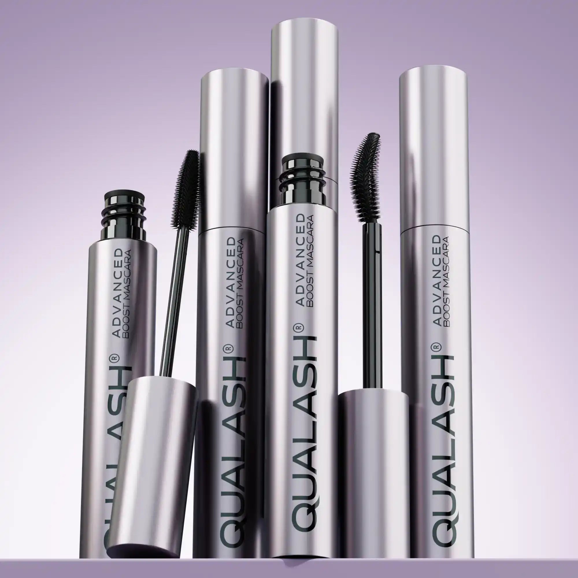 QUALASH Advanced Boost Peptide Mascara – peptide-infused lash enhancer with innovative brush design