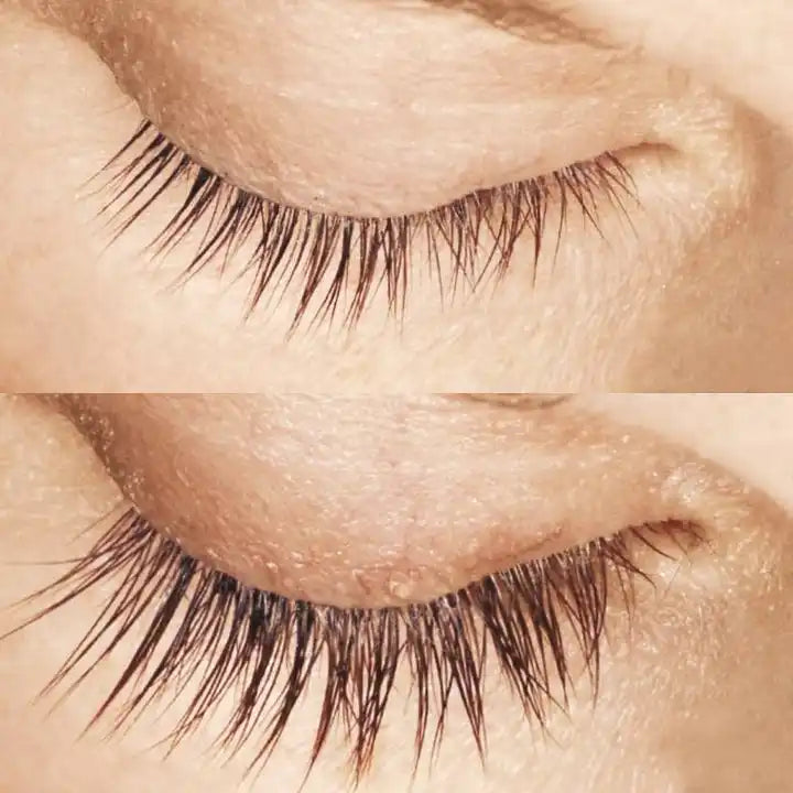 Close-up of eyes with visibly fuller lashes