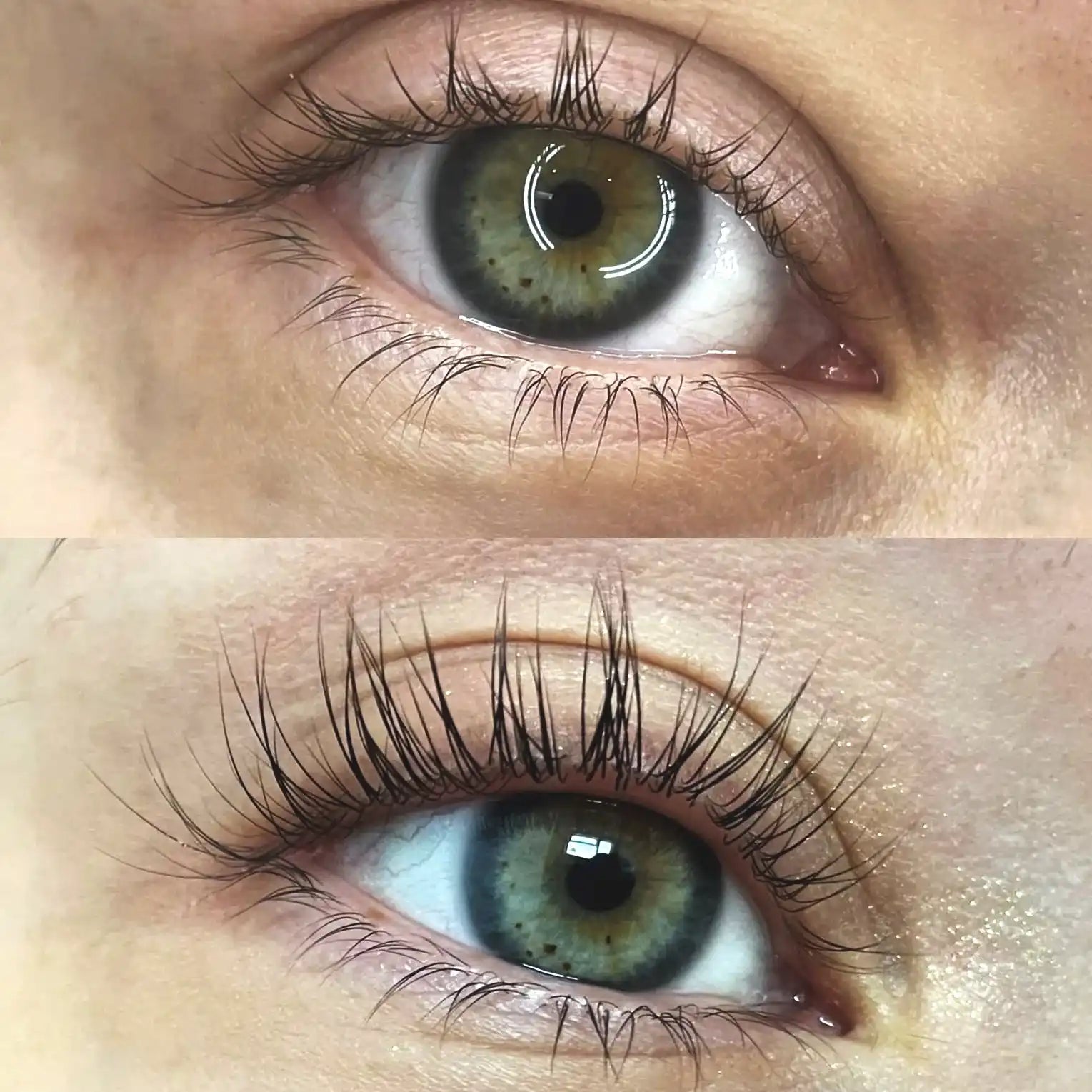 Before and after lash lift.