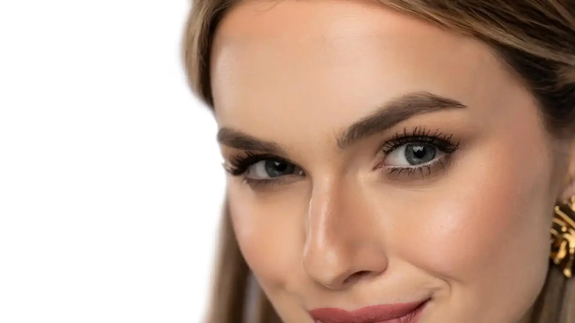 Close-up of full natural lashes after using QUALASH eyelash serum – science-backed results