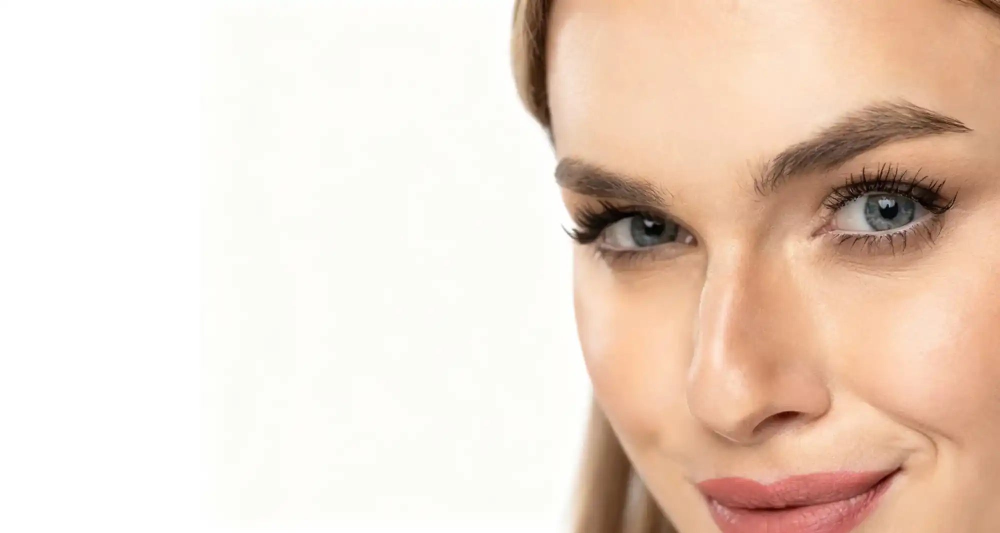 Close-up of full natural lashes after using QUALASH eyelash serum – science-backed results