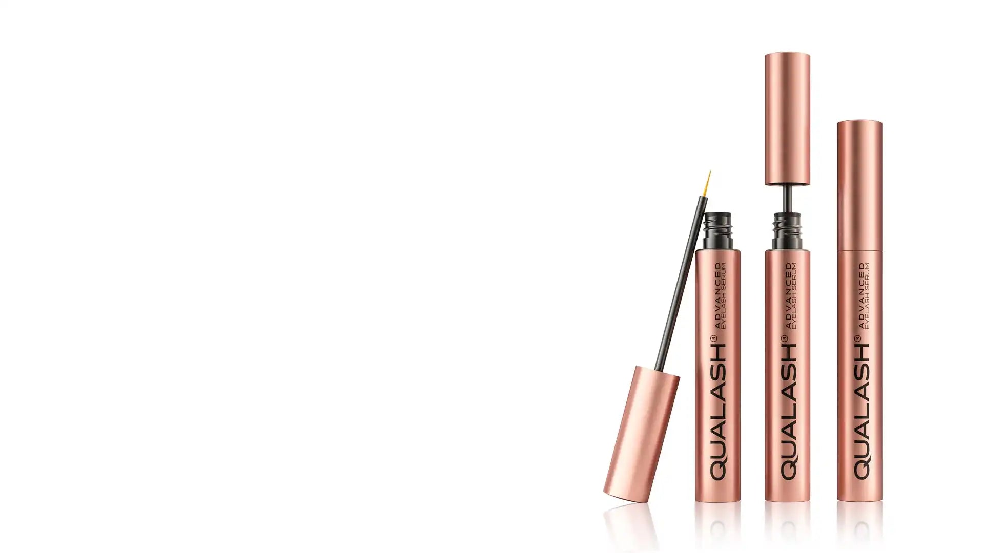 QUALASH Advanced Eyelash Serum – trio of rose gold lash serums